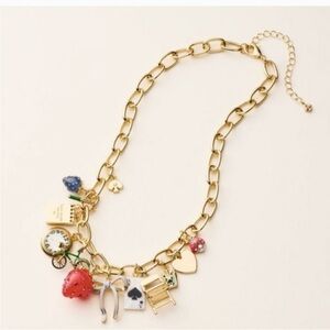 Kate spade x target collab Gold Charm Necklace with Multicolor Accents